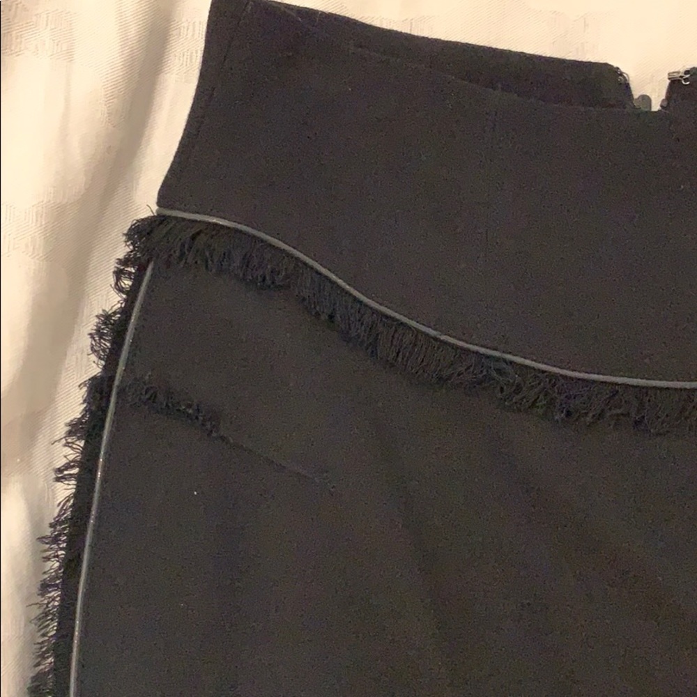 Rachel Roy black wool fringe skirt